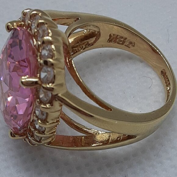 Jackie Bouvier Kennedy Collection Pink Cocktail Ring Size 6 - Picture 3 of 8